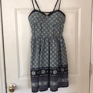 Band of Gypsies Blue and White Pleated Sundress
